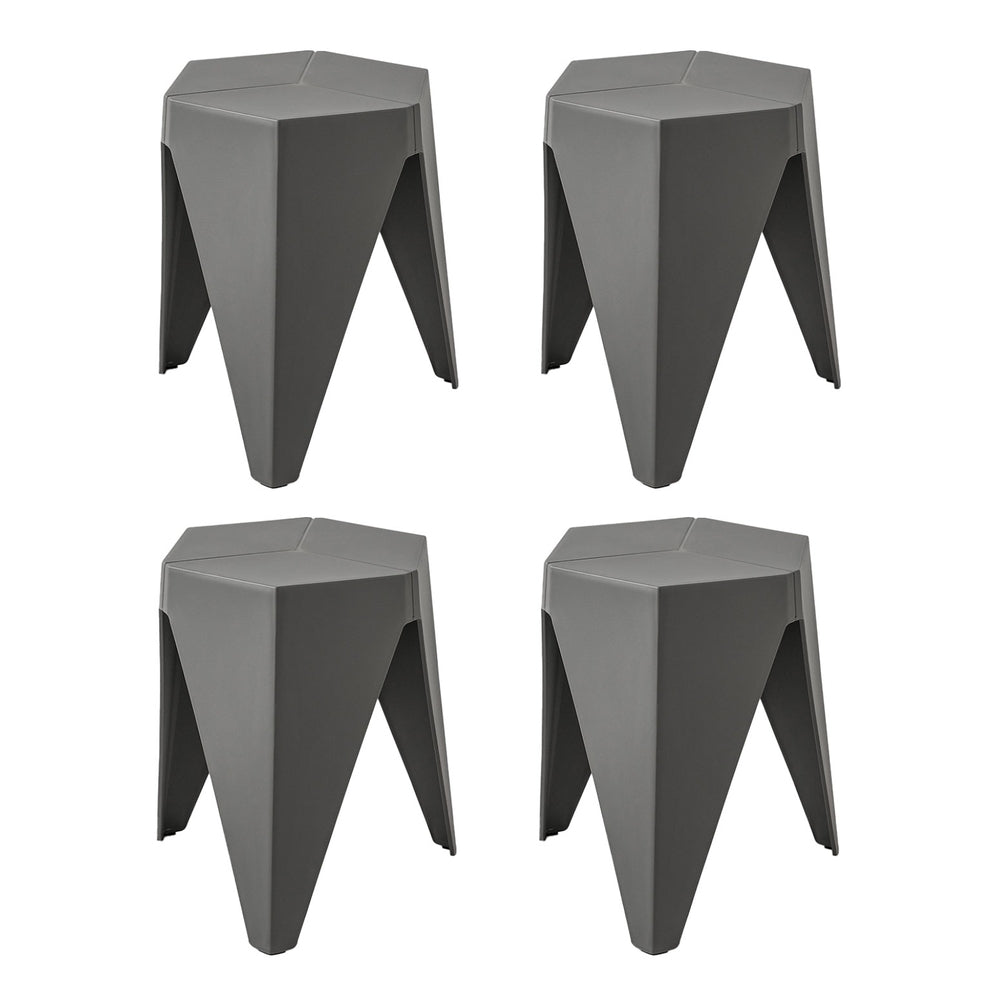 Artiss Set of 4 Puzzle Stackable Stools - Grey