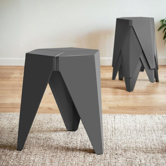 Artiss Set of 4 Puzzle Stackable Stools - Grey