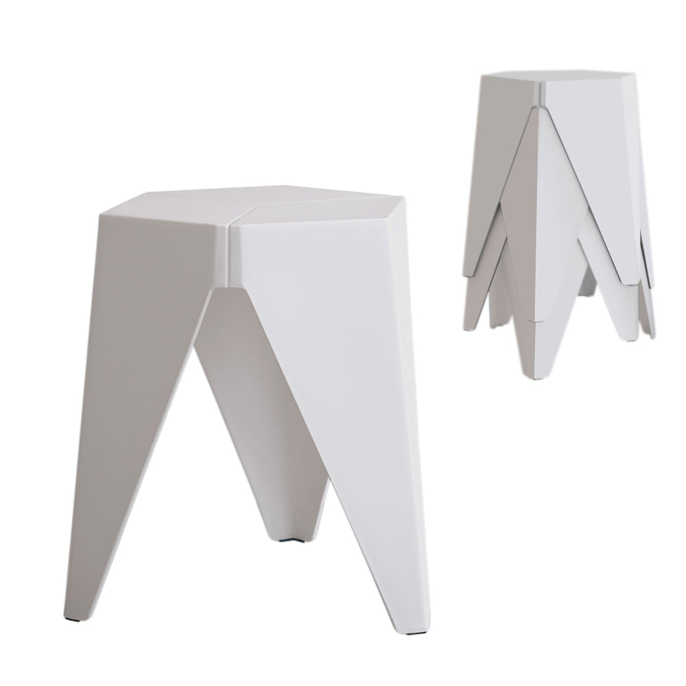 Artiss Set of 4 Puzzle Stackable Stools - White
