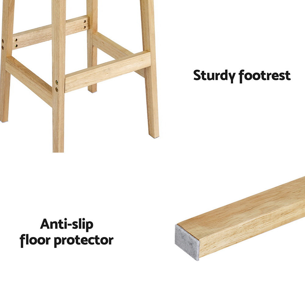 Artiss 4 x Bar Stools Rubber Wood & PVC Rattan