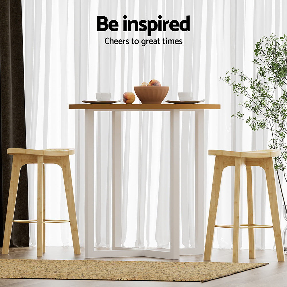 Artiss 2 x Bar Stools Bamboo & PVC Rattan