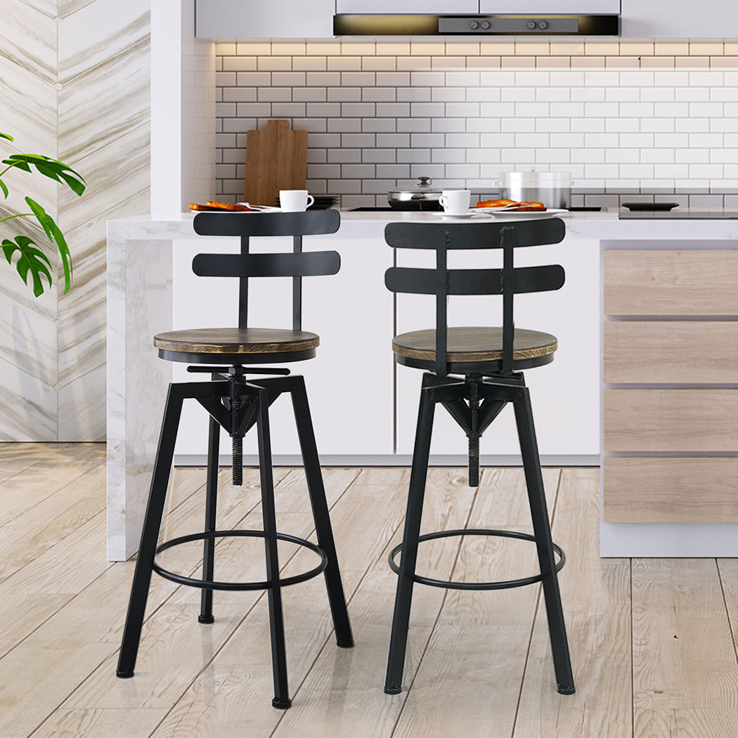 Levede 1x Bar Stool Industrial Adjustable-1910113242009702407