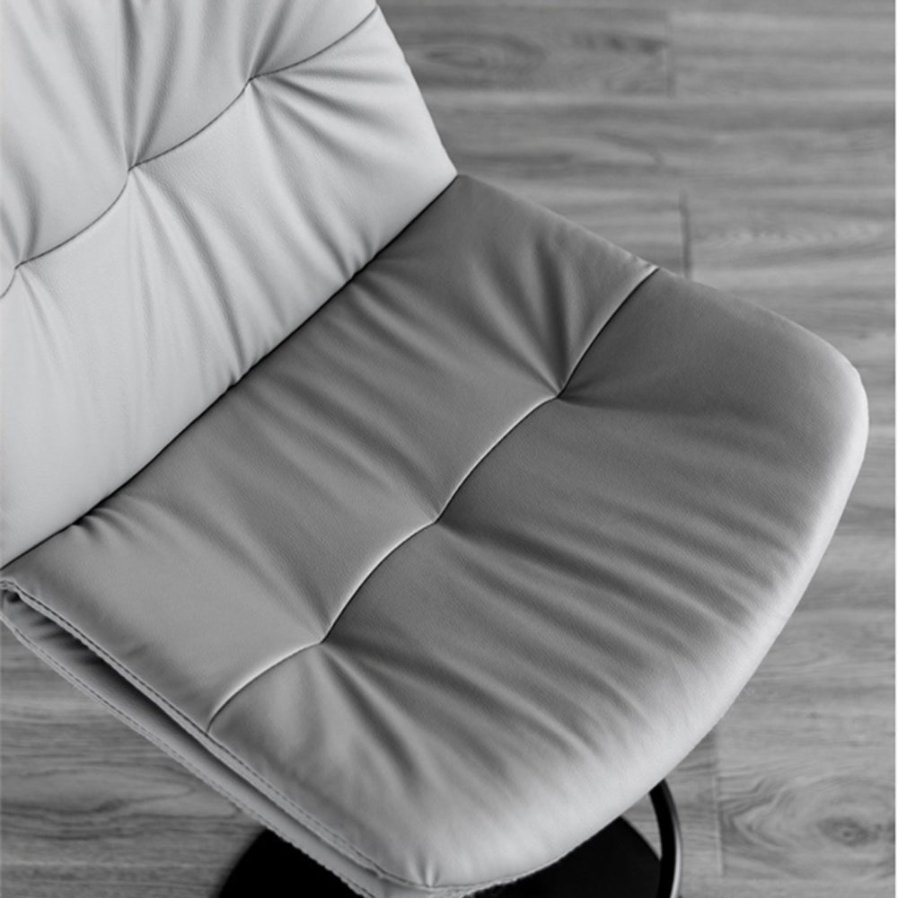 2 x Leather Barstools with Swivel Gas Lift - Orange