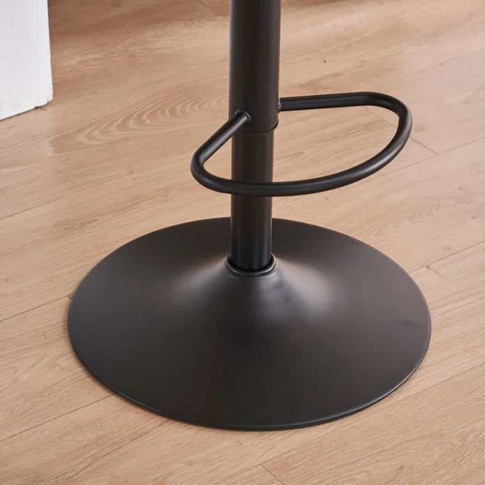 SERENITà 2 x Height Adjustable Counter Stool Swivel Bar Faux Leather Padded Black Base - Avo Green