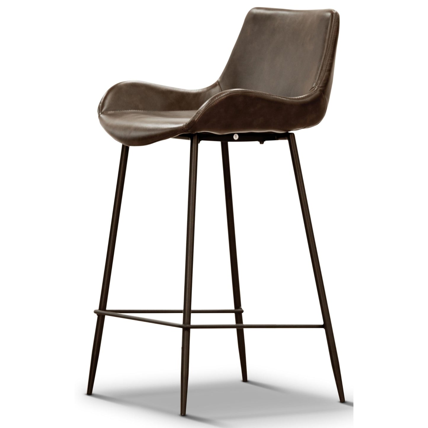 Brando Set of 6 PU Leather Upholstered Bar Chair Metal Leg Stool - Brown