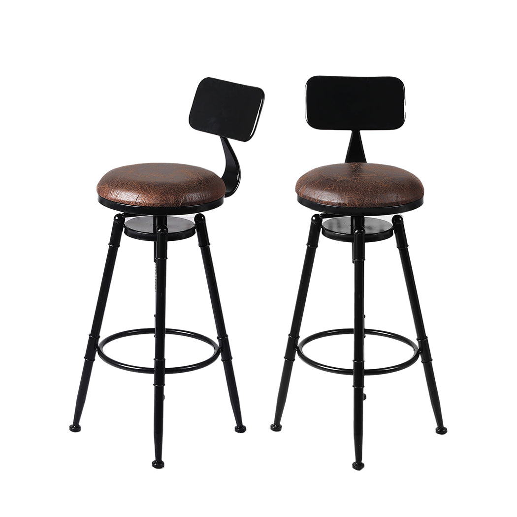 Levede 2x Bar Stool Kitchen Wooden PU-1910113234870996992