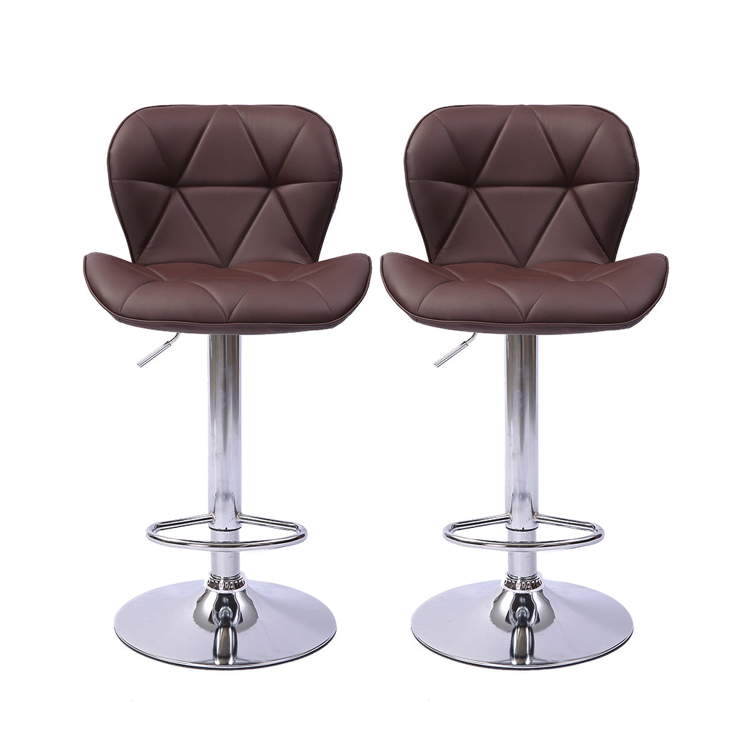 Levede 2x Bar Stool Swivel Gas Lift Brown-1919892920559865857