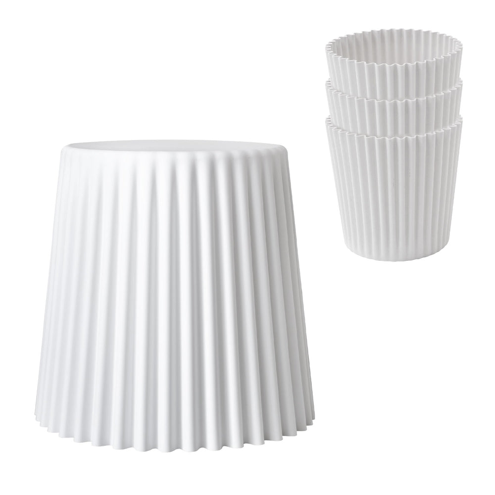 Artiss Set of 4 Cupcake Stackable Stools - White