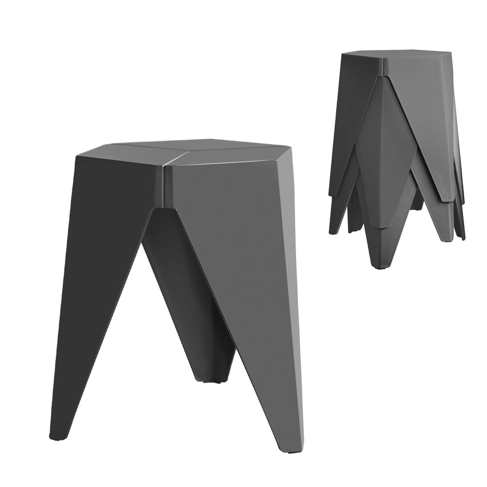 Artiss Set of 4 Puzzle Stackable Stools - Grey