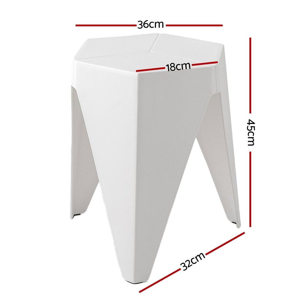 Artiss Set of 4 Puzzle Stackable Stools - White
