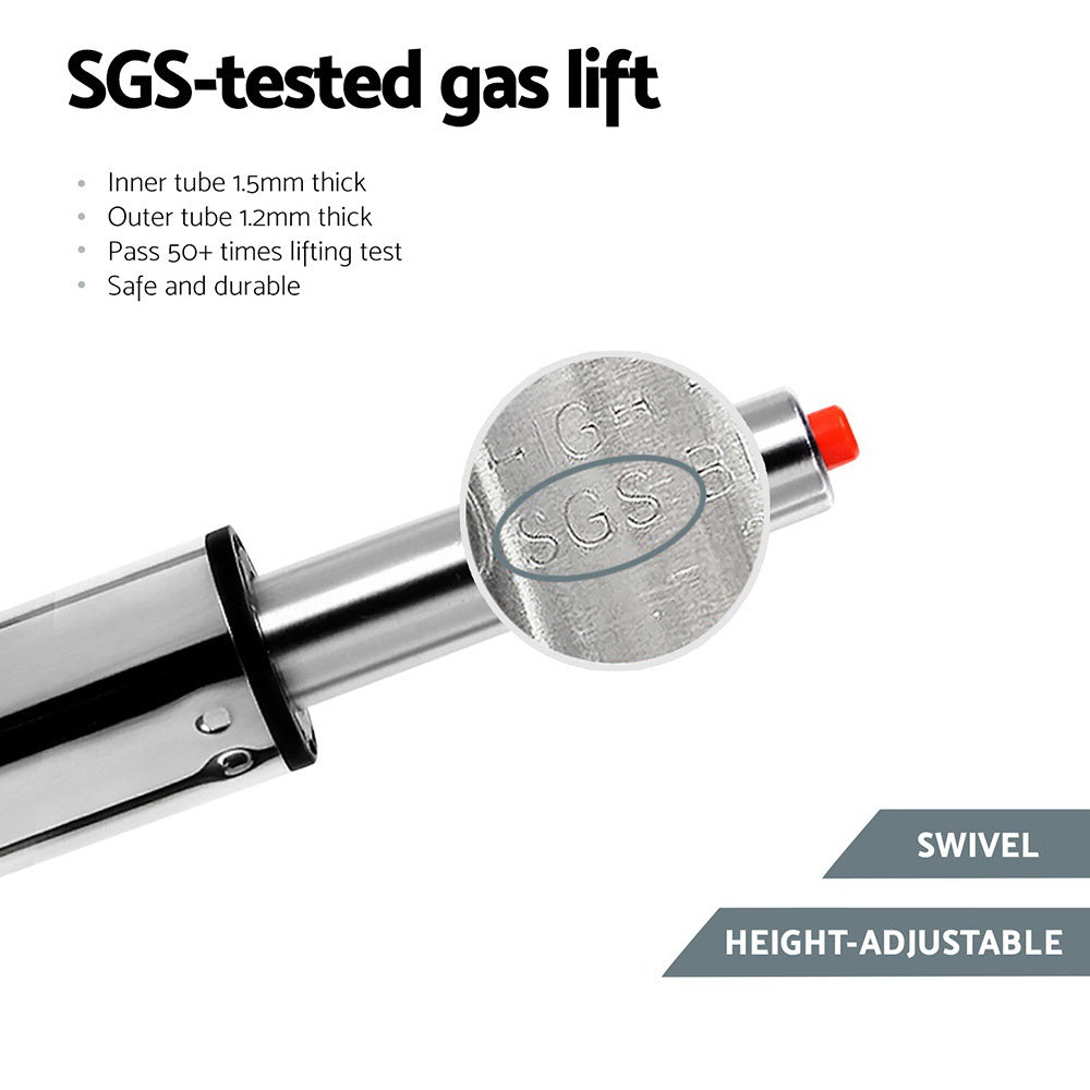 Artiss 1x Leather Bar Stools Swivel Adjustable Gas Lift PU Counter Chairs Black