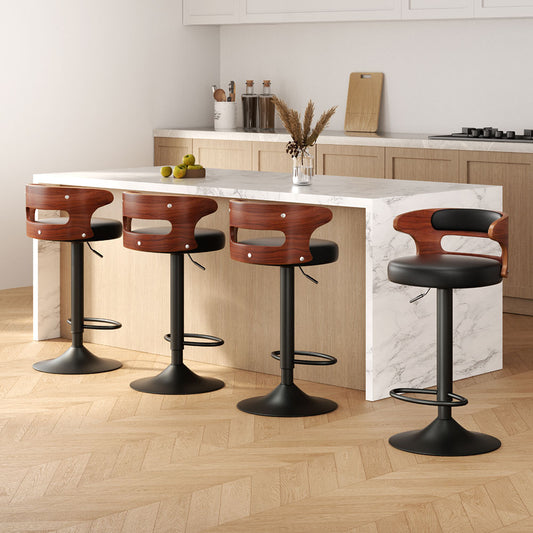 Artiss 4 x Bar Stools Gas Lift Faux Leather